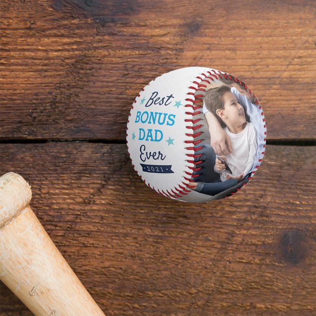 Balle De Baseball Meilleur Bonus Papa jamais | Photo Fête des pères (Créateur téléchargé)