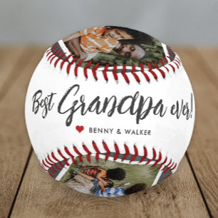 Balle De Baseball Meilleur Grand-Père Pour Toujours 4 Collage Photo 