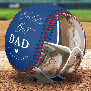 Balle De Baseball Meilleur Papa du Monde Collage Multi Photo Moderne