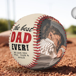 Balle De Baseball Meilleur Papa du Monde Collage Photo Fête des Père