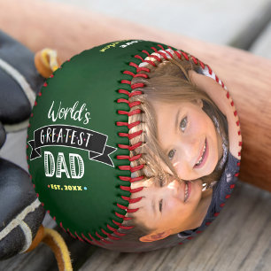 Balle De Baseball Meilleur Papa du Monde Typographie Moderne Gras