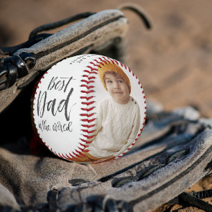 Balle De Baseball Meilleur papa   Hand Lettré Deux Collage Photo