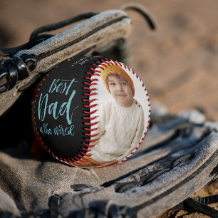 Balle De Baseball Meilleur papa   Hand Lettré Deux Collage Photo