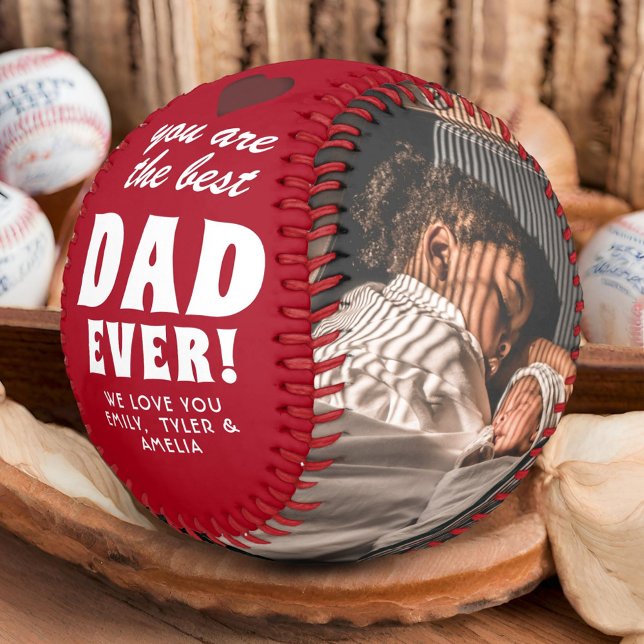 Balle De Baseball Meilleur papa Jamais Coeur Père Jour 2 Photo (Créateur téléchargé)