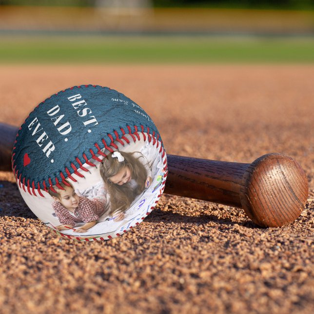 Balle De Baseball Meilleur papa jamais photo collage Happy Fête des  (Créateur téléchargé)