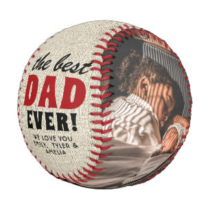 Balle De Baseball Meilleur Papa Rustique Collage Photo Fête des Père