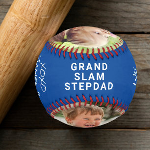 Balle De Baseball Meilleur Stepdad Jamais Personnalisé Photo Bleu B