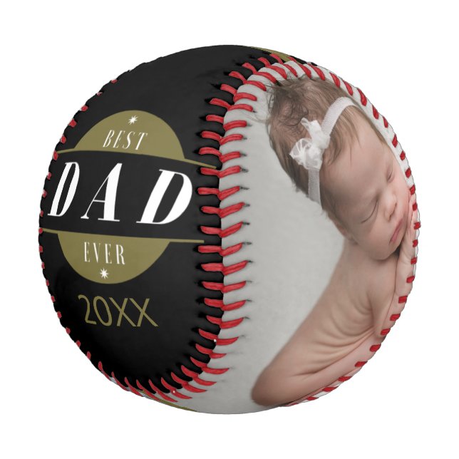 Balle De Baseball Meilleure Fête des pères photo personnalisée pour  (Angle)