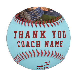 Balle De Baseball Merci Coach Nom de l'équipe Numéro Photo