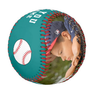 Balle De Baseball Merci Coach Teal Nom de l'équipe Numéro Photo