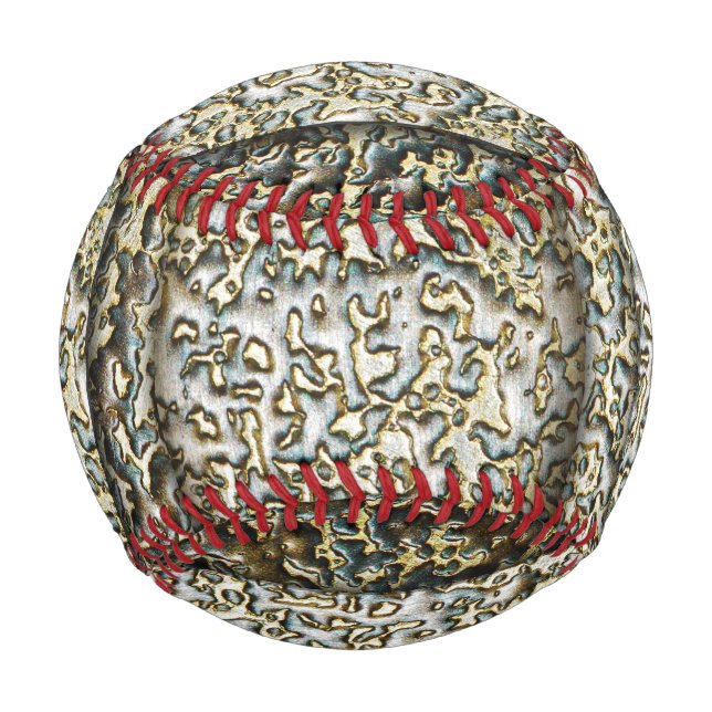 Balle De Baseball Métal look or argent acier poli (Dos)