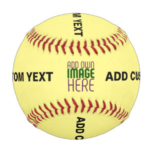 BALLE DE BASEBALL MODÈLE TEXTE MODERNE PASTEL JAUNE D'IMAGE