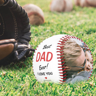Balle De Baseball Modern 2 Photo Collage Meilleur Papa Jamais!