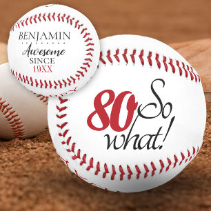 Balle De Baseball Moderne Anniversaire 80 Ans Drôle Positif 80 Et Al
