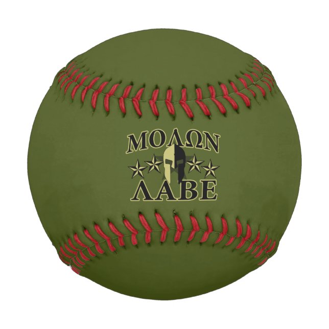 Balle De Baseball Molon Labe Casque spartiate 5 étoiles (Devant)