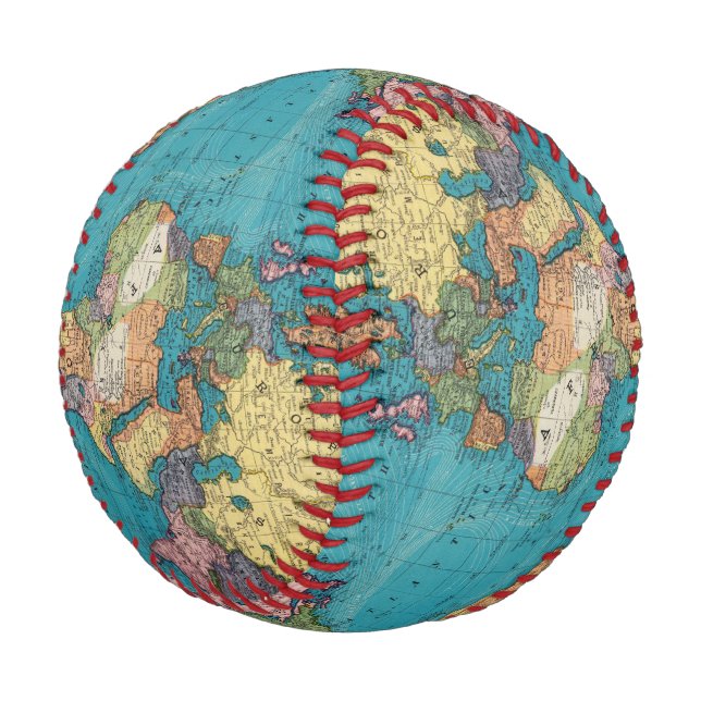 Balle De Baseball Monde, la projection de Mercator (Angle)