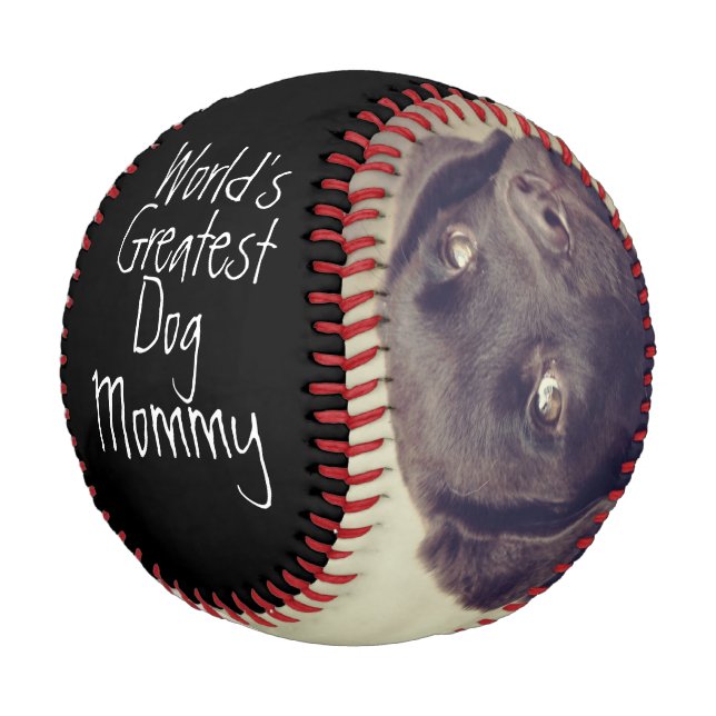 Balle De Baseball Mondes personnalisés Meilleur Chien Maman Fête des (Angle)