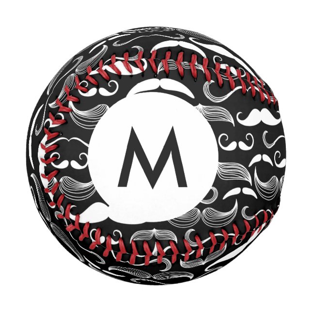 Balle De Baseball Monogram A Gentlemen's Club. Motif Moustache (Devant Gauche)