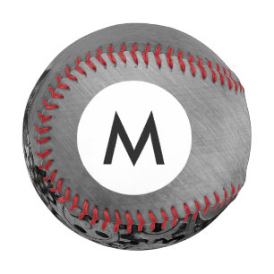 Balle De Baseball Monogramme arrière - plan métallique avec dommag