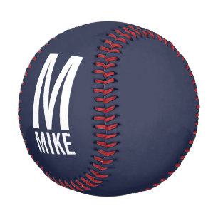 Balle De Baseball Monogramme et nom personnalisés modernes