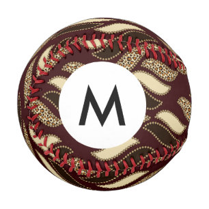 Balle De Baseball Monogramme motif de peau de guépard africain