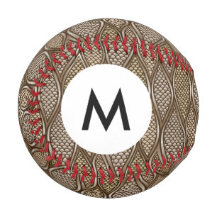Balle De Baseball Monogramme Peau de serpent stylisée