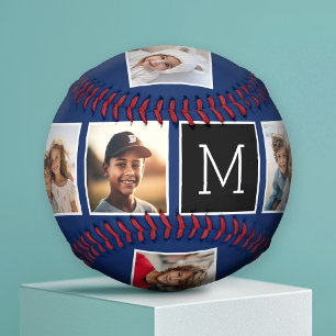 Balle De Baseball Monogramme photo Collage de photo Navy & Black Ins