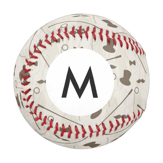 Balle De Baseball Monogramme Retro motif pour homme 2 (Devant Gauche)