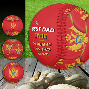 Balle De Baseball Monténégro Meilleur papa, patriotique, Monténégro