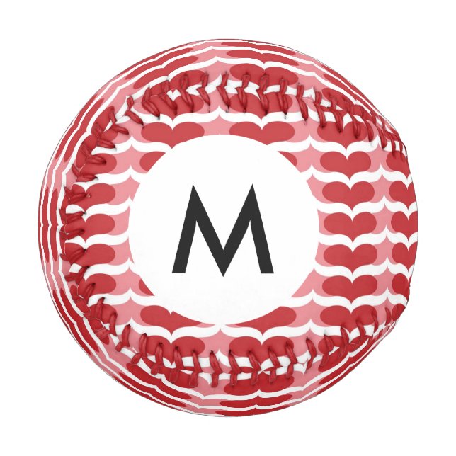 Balle De Baseball Motif cardiaque Monogramme (Devant Gauche)