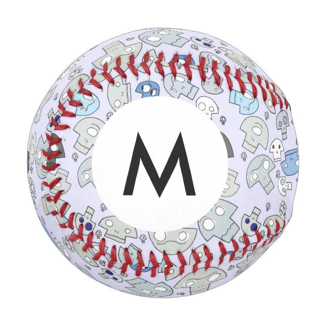 Balle De Baseball Motif crâne Monogramme (Devant Gauche)