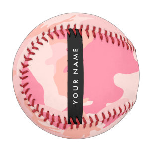 Balle De Baseball Motif de camouflage rose, Votre nom, Personnaliser
