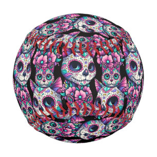 Balle De Baseball Motif de chat crâne sucre