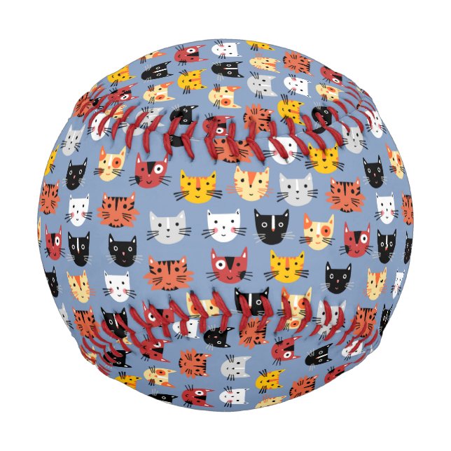 Balle De Baseball Motif de chats amusants (Devant)