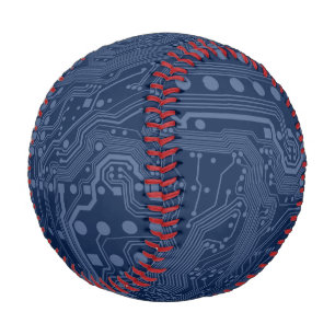 Balle De Baseball Motif de circuit Geek bleu