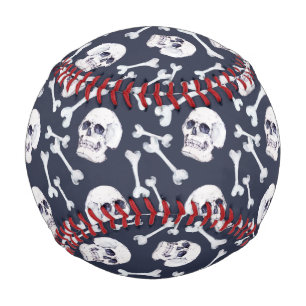 Balle De Baseball Motif de crâne tiré à la main
