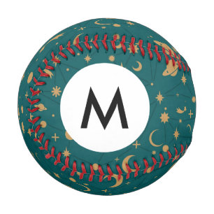Balle De Baseball Motif d'espace Monogramme