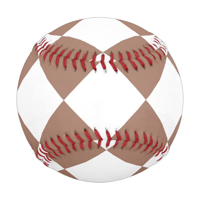 Balle De Baseball Motif diamant en blanc et Mocha Mousse (Devant)