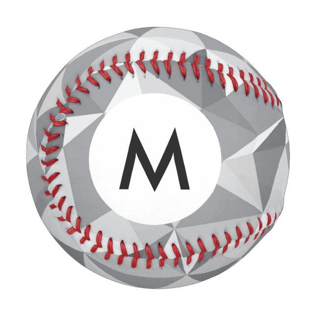 Balle De Baseball Motif diamant Monogram - Polygone Abstrait (Devant Gauche)