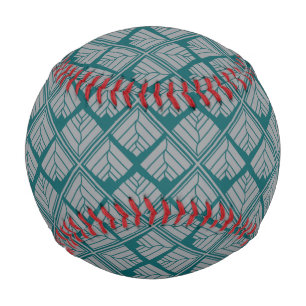 Balle De Baseball Motif feuille carré Turquoise neutre