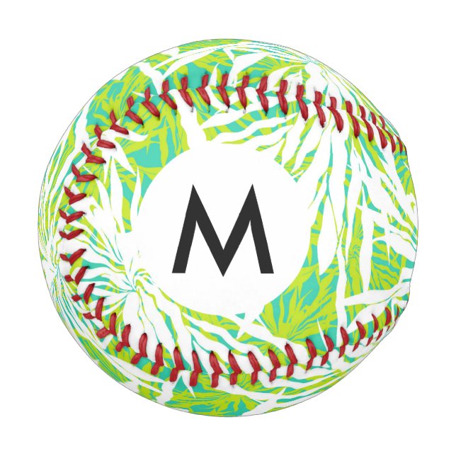 Balle De Baseball Motif Feuille Tropical Palm (Devant Gauche)