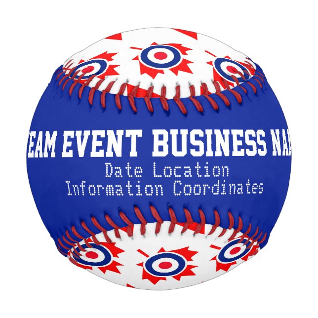 Balle De Baseball Motif Mod cible Roundel Maple Leaf Personnalisé (Dos)