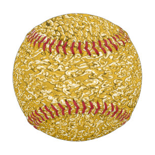 Balle De Baseball Motif PURE GOLD Splatter + votre texte / photo