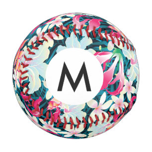 Balle De Baseball Motif tropical coloré