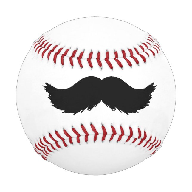 Balle De Baseball Moustache noire furtive (Devant)