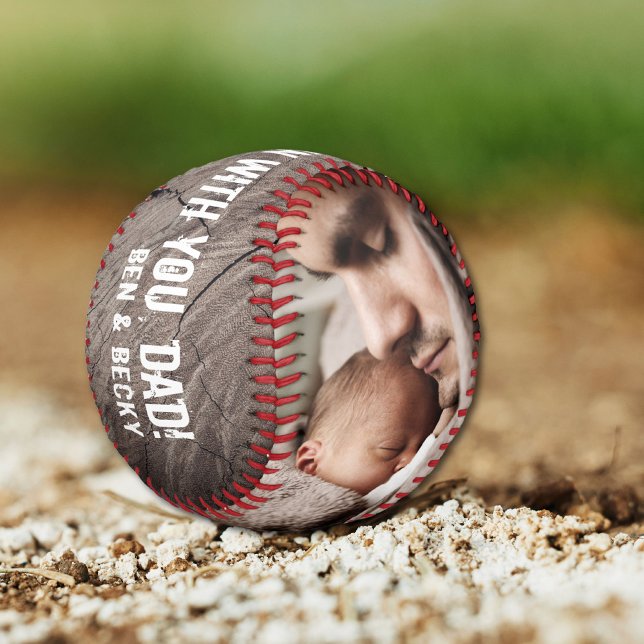 Balle De Baseball Multi Photo Home Run Papa Fête des pères (Créateur téléchargé)