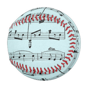 Balle De Baseball Musique feuille bleue