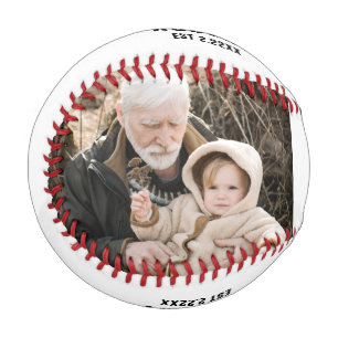 Balle De Baseball Nom personnalisé &2 photo Grand-Père Baseball