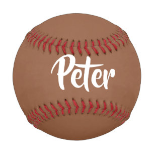 Balle De Baseball Nom personnalisé chocolat brun plaine