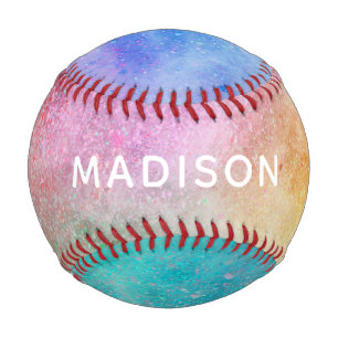 Balle De Baseball Nom personnalisé Explosion de couleur